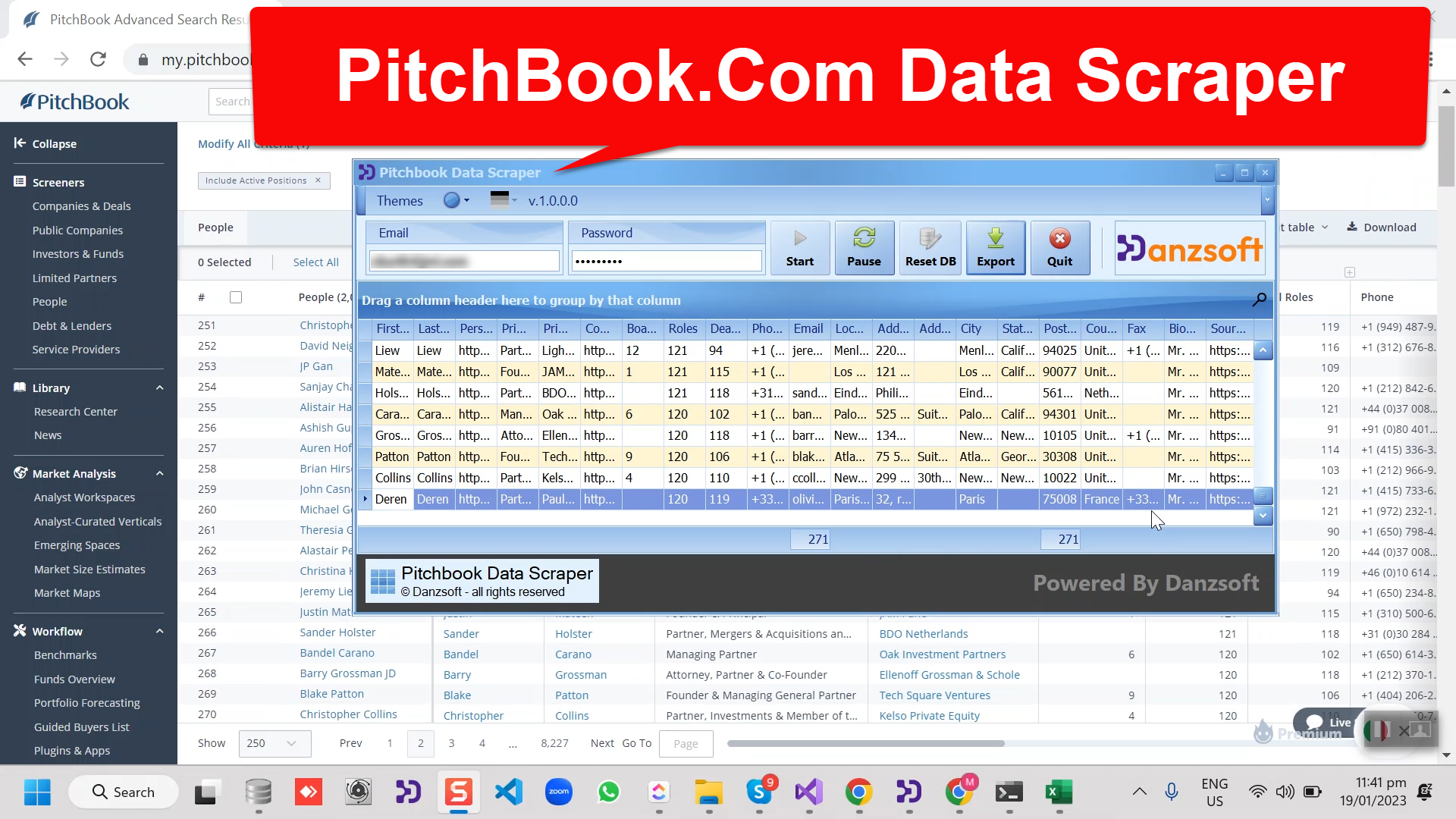 Pitchbook.com Data Scraper