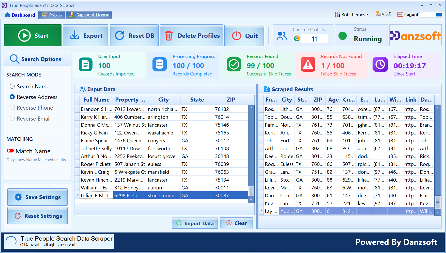 TruePeopleSearch Data Scraper v.3.0